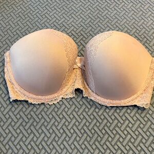 Victoria's Secret Lace Trim Strapless Bra - Peach